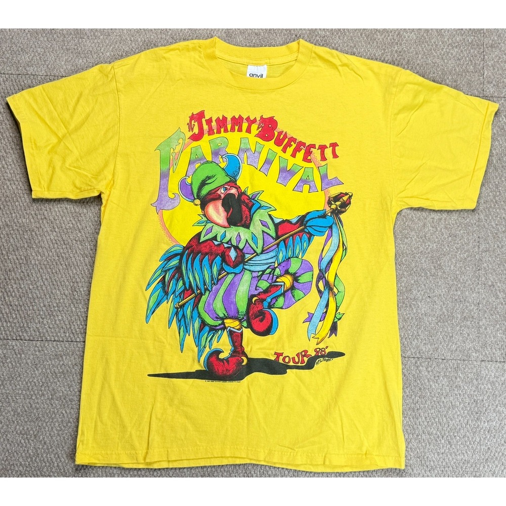 Anvil Vtg Jimmy Buffet Carnival Tour 1998 Short Sleeve T-Shirt Size Large